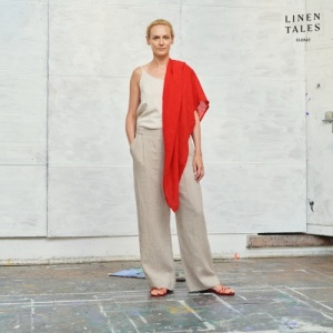 Linen Tales Linen Lupine Scarf - Flame Red
